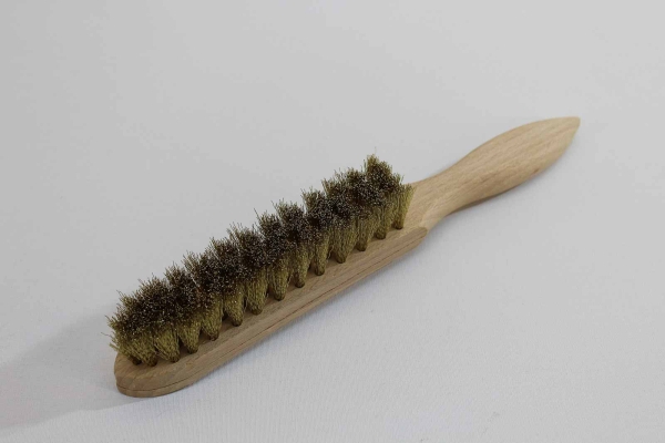 Drahtbürste 3-reihig, 29 cm, Messingdraht gewellt